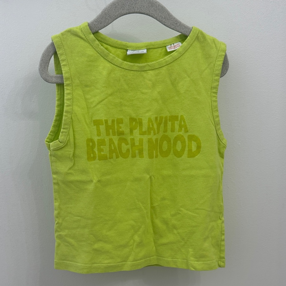 Zara Lime Green Kids Tank Top
